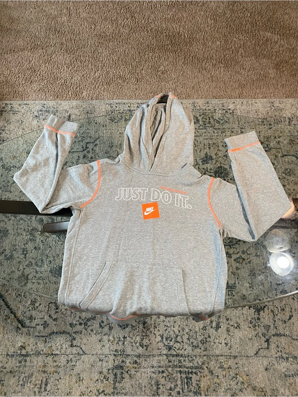 Nike Kids Gray & Orange Hoodie and Shorts Set